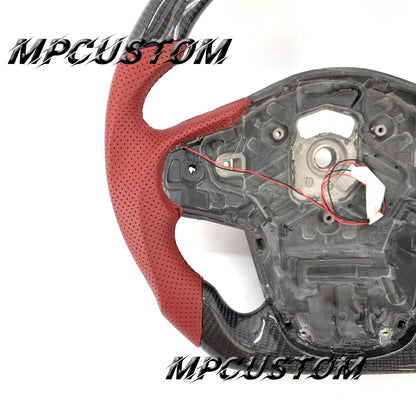 Mpcustom for Toyota Supra 2020 carbon fiber steering wheel red perforated leather