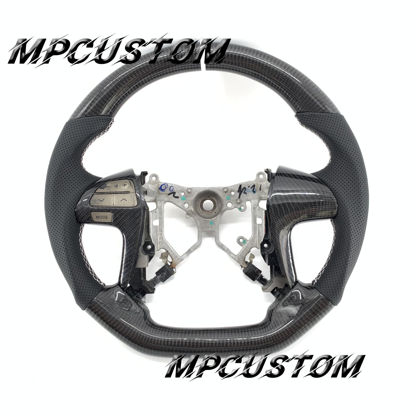 Mpcustom for Toyota Camary 2007-2011 carbon fiber steering wheel white stitching
