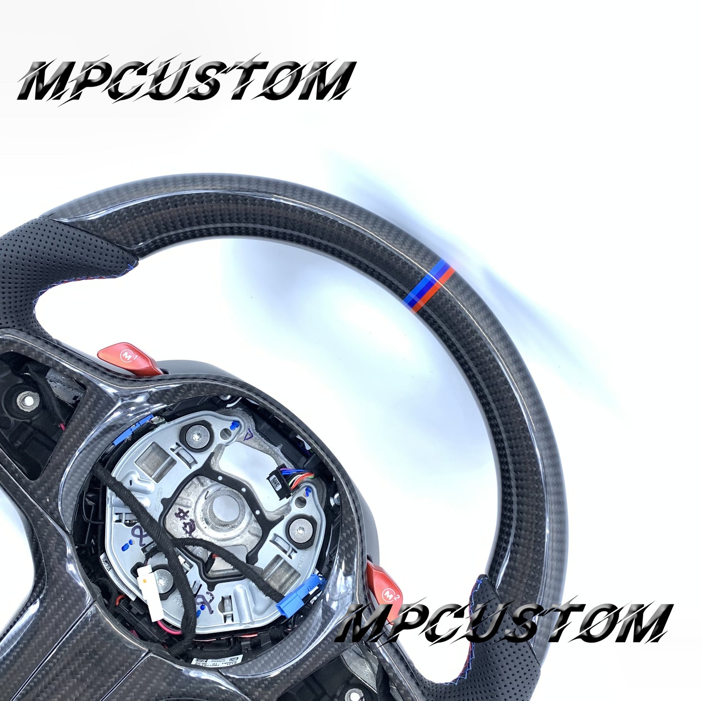 Mpcustom BMW G series carbon fiber steering wheel M stripe line