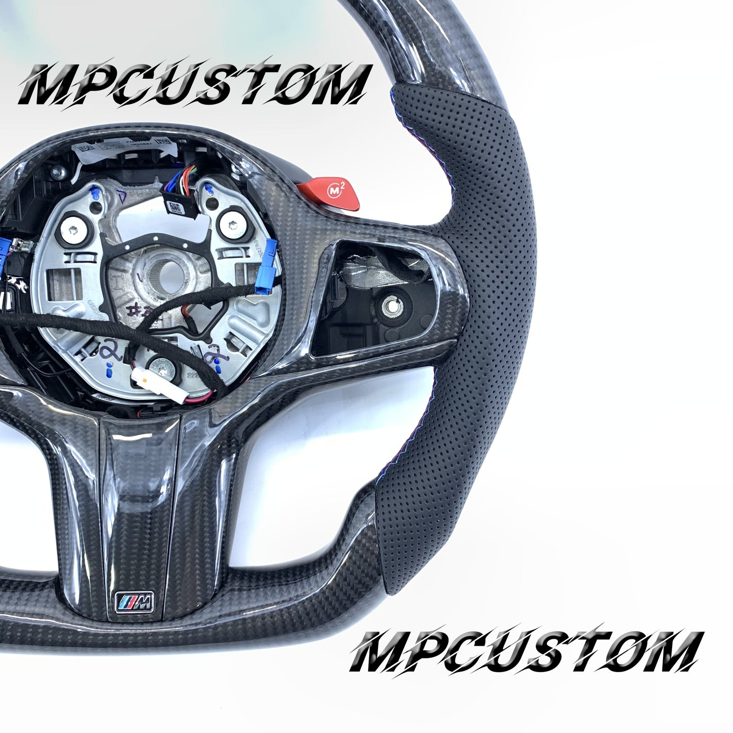 Mpcustom BMW G series carbon fiber steering wheel M stripe line