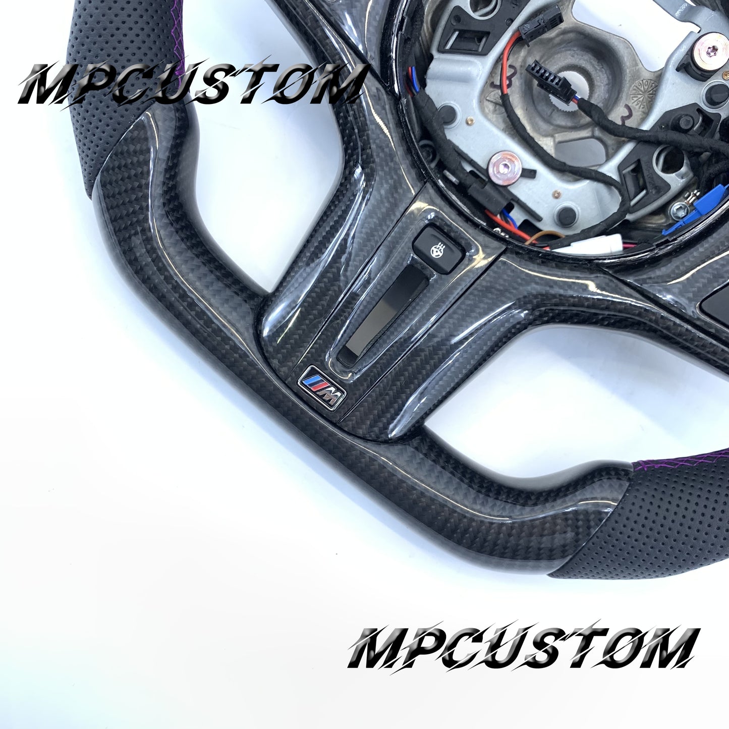 Mpcustom BMW G series carbon fiber steering wheel purple stripe line