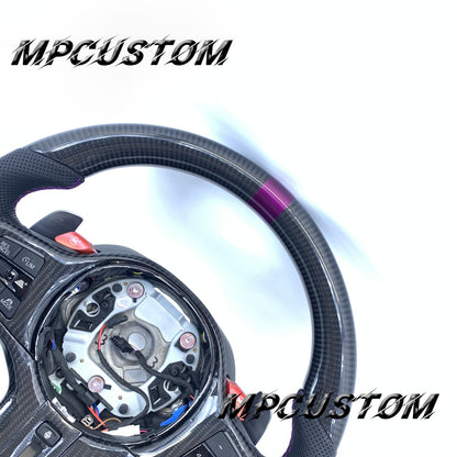 Mpcustom BMW G series carbon fiber steering wheel purple stitching