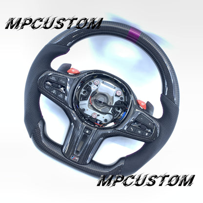 Mpcustom BMW G series carbon fiber steering wheel purple stripe line