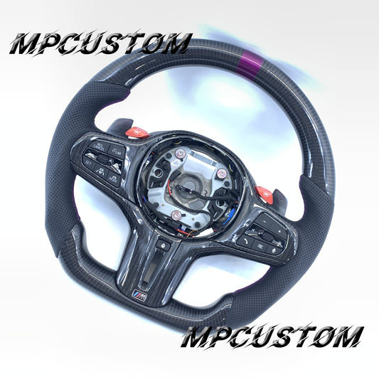 Mpcustom BMW G series carbon fiber steering wheel purple stripe line