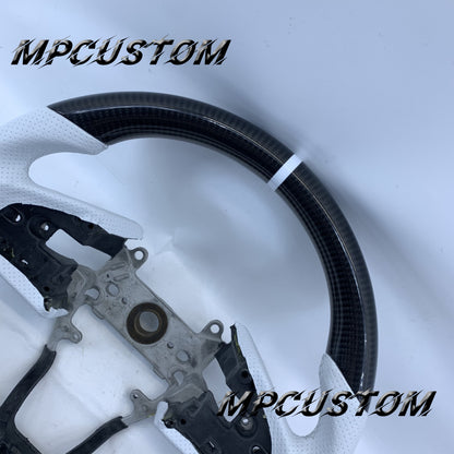 Mpcustom Honda 10th Gen Civic 2016+ carbon fiber steering wheel white stripe line