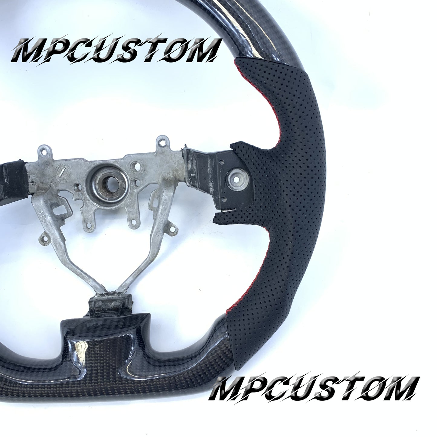 Mpcustom Subaru 2008-2014 carbon fiber steering wheel red stitching