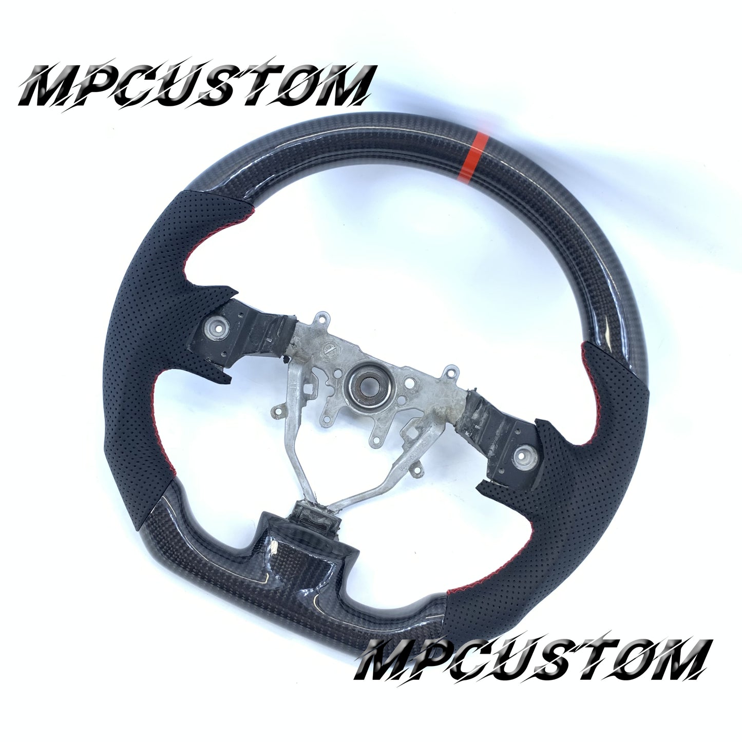 Mpcustom Subaru 2008-2014 carbon fiber steering wheel red stripe line