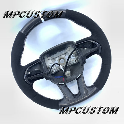 Mpcustom Dodge Challenger 2015-2021 carbon fiber steering wheel white stripe line