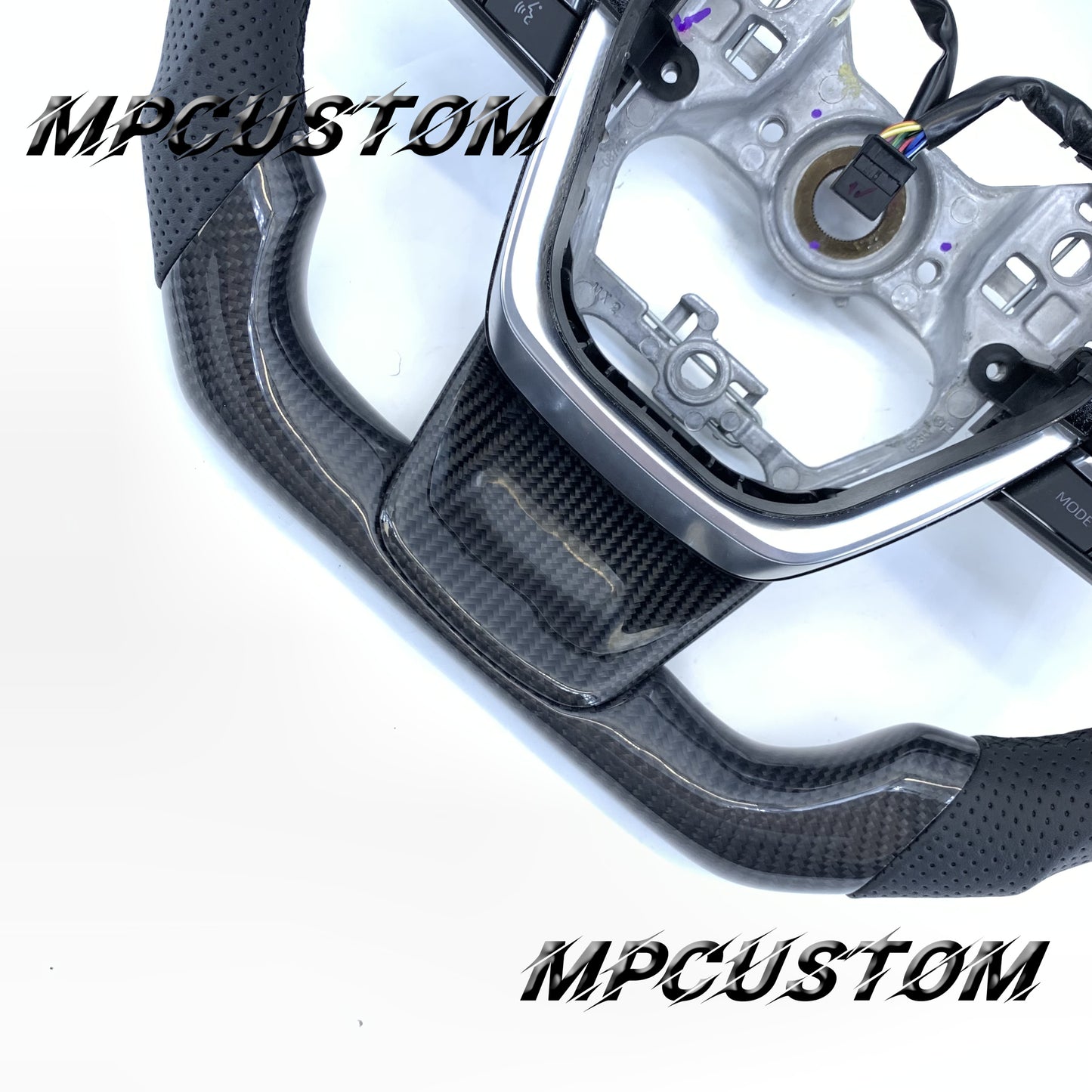 Mpcustom Toyota Highlander 2022 carbon fiber steering wheel gloss and black stitching