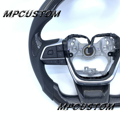 Mpcustom Toyota Highlander 2022 carbon fiber steering wheel gloss and black stitching