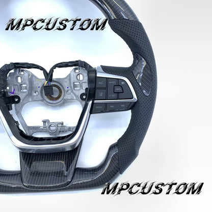 Mpcustom Toyota Highlander 2022 carbon fiber steering wheel gloss and black stitching