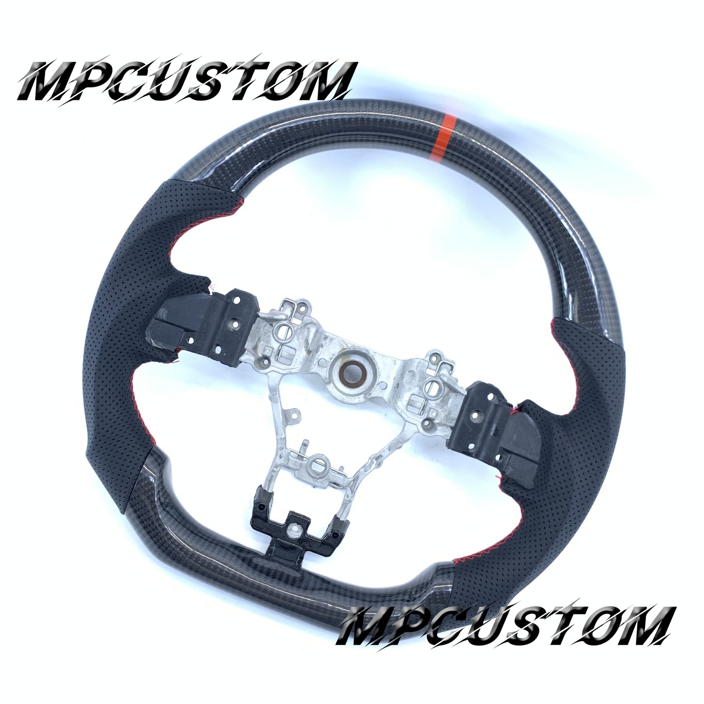Mpcustom Subaru WRX STI 2015-2020 carbon fiber steering wheel red stripe line