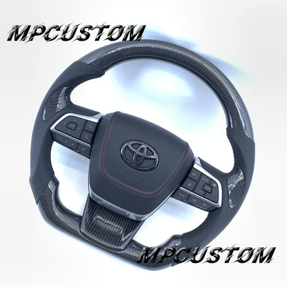 Mpcustom Toyota Highlander 2022 carbon fiber steering wheel gloss and round top