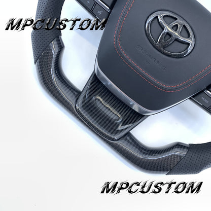Mpcustom Toyota Highlander 2022 carbon fiber steering wheel gloss and round top