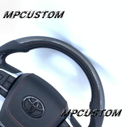 Mpcustom Toyota Highlander 2022 carbon fiber steering wheel gloss and round top