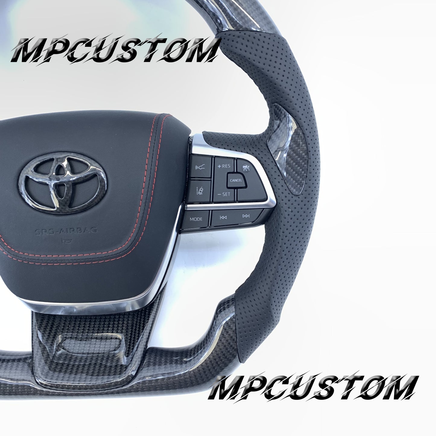 Mpcustom Toyota Highlander 2022 carbon fiber steering wheel gloss and round top