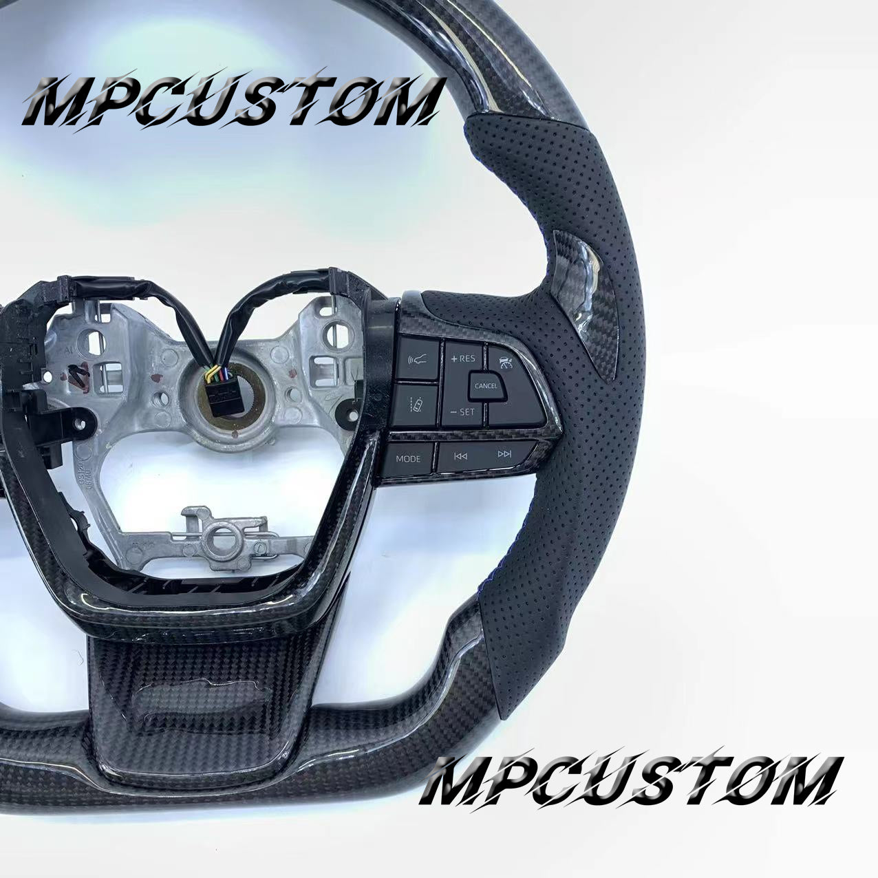 Mpcustom Toyota Highlander 2022 carbon fiber steering wheel blue stitching