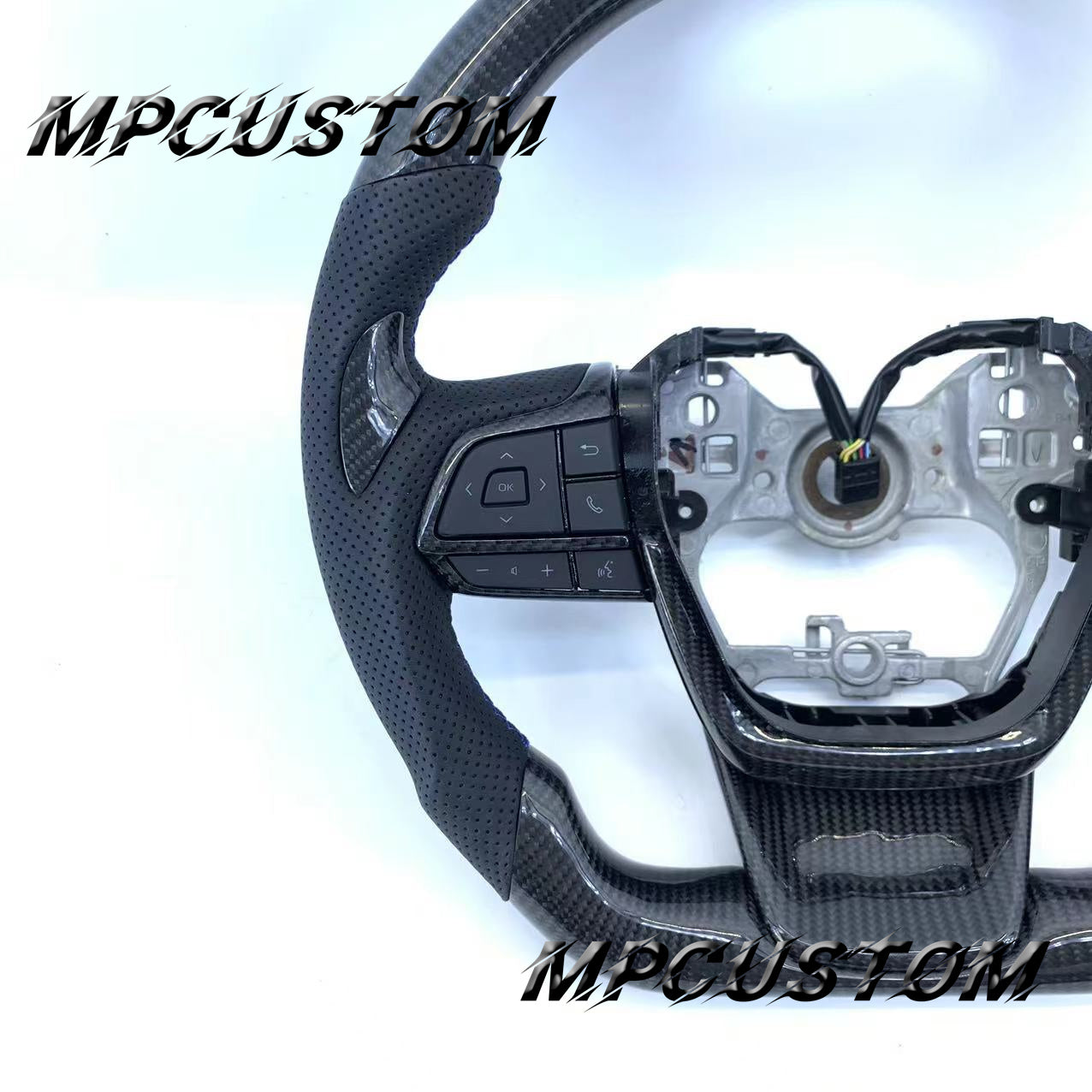 Mpcustom Toyota Highlander 2022 carbon fiber steering wheel blue stitching