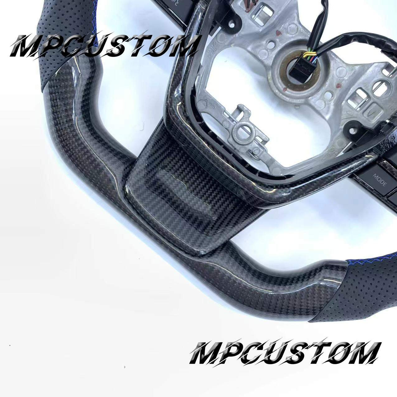 Mpcustom Toyota Highlander 2022 carbon fiber steering wheel blue stripe line