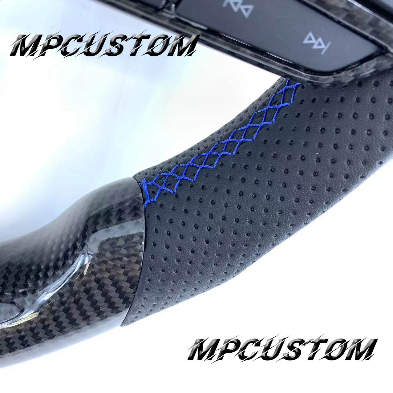 Mpcustom Toyota Highlander 2022 carbon fiber steering wheel blue stripe line