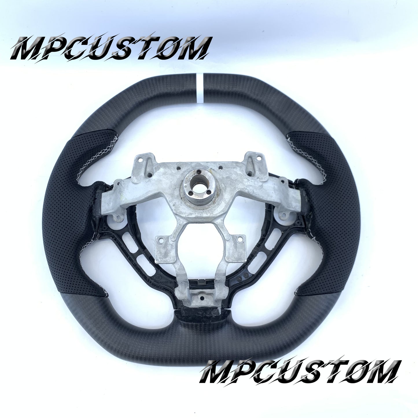 Mpcustom Nissan GTR R35 2009-2016 carbon fiber steering wheel white stripe line
