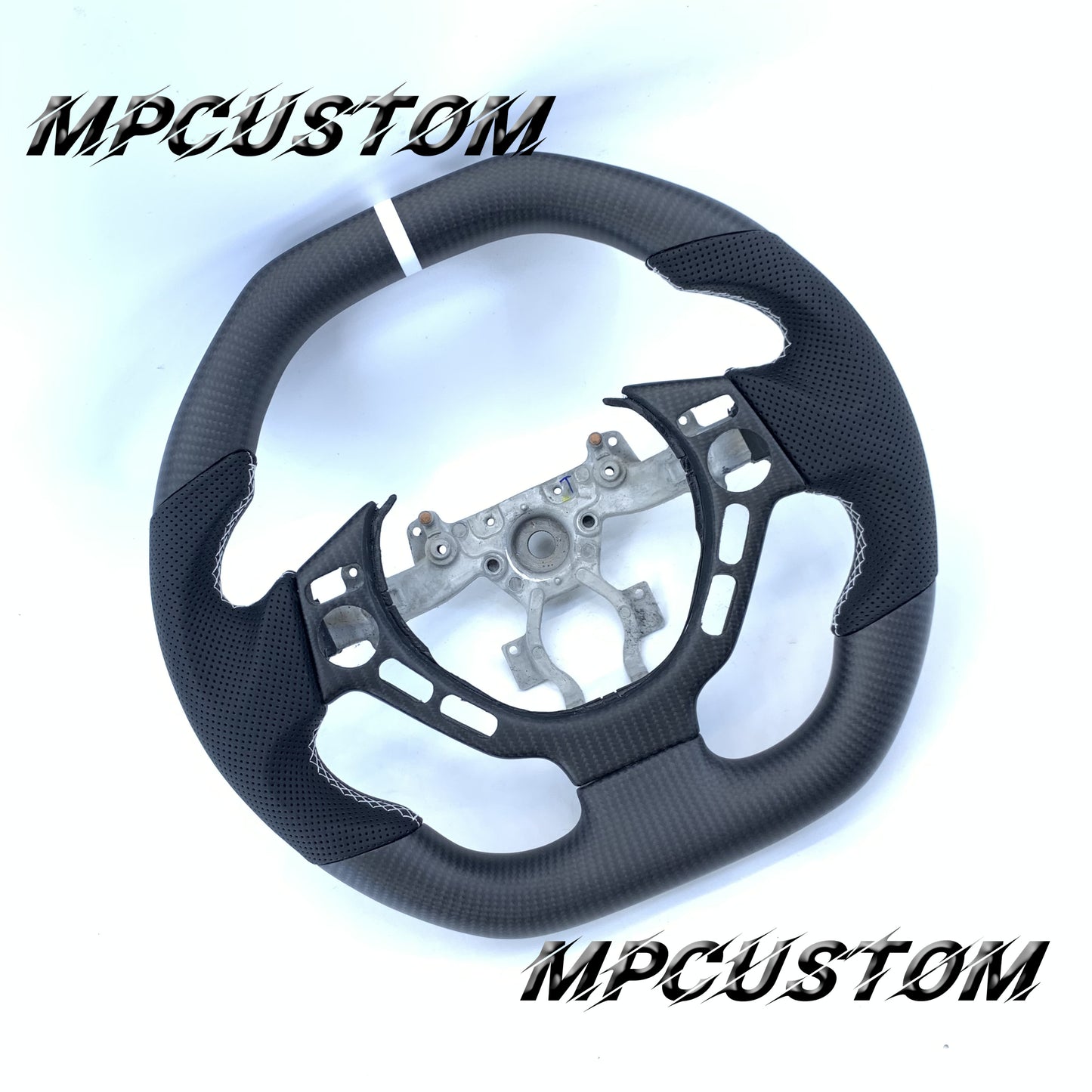 Mpcustom Nissan GTR R35 2009-2016 carbon fiber steering wheel white stitching
