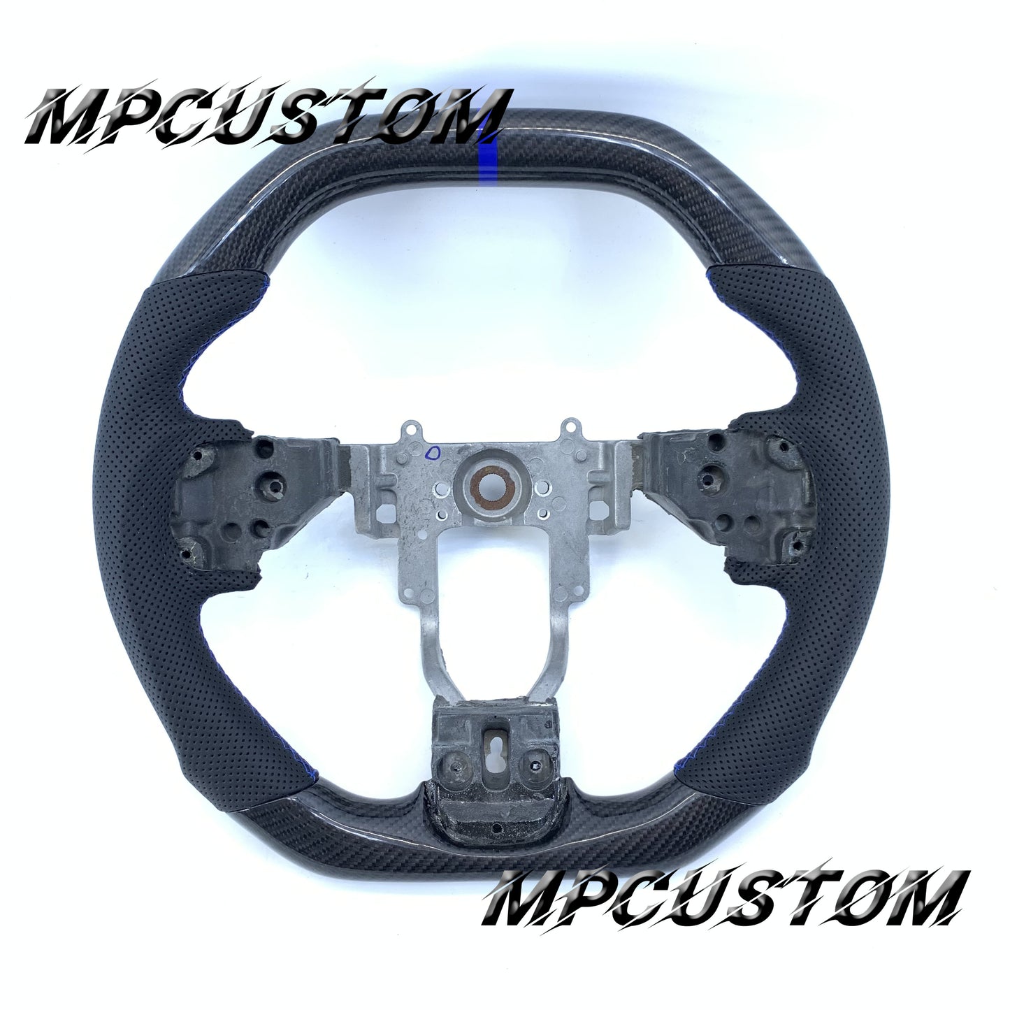 Mpcustom for Mitsubishi Lancer Evolution Evo X 2008-2015 carbon fiber steering wheel blue stitching