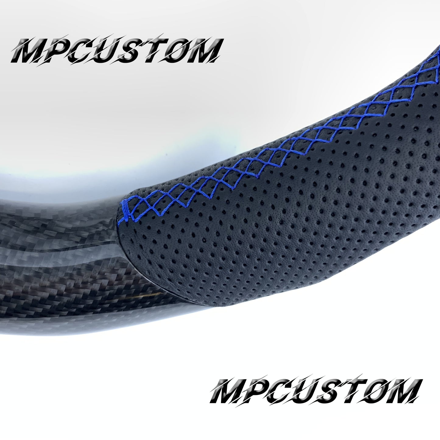 Mpcustom for Mitsubishi Lancer Evolution Evo X 2008-2015 carbon fiber steering wheel blue stripe line