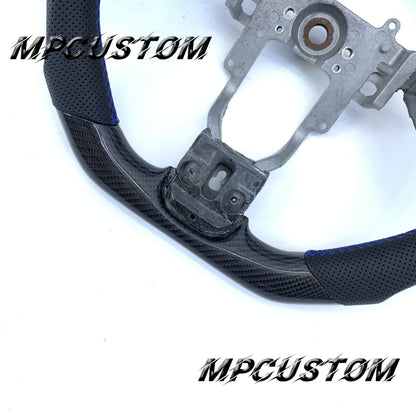 Mpcustom for Mitsubishi Lancer Evolution Evo X 2008-2015 carbon fiber steering wheel blue stripe line