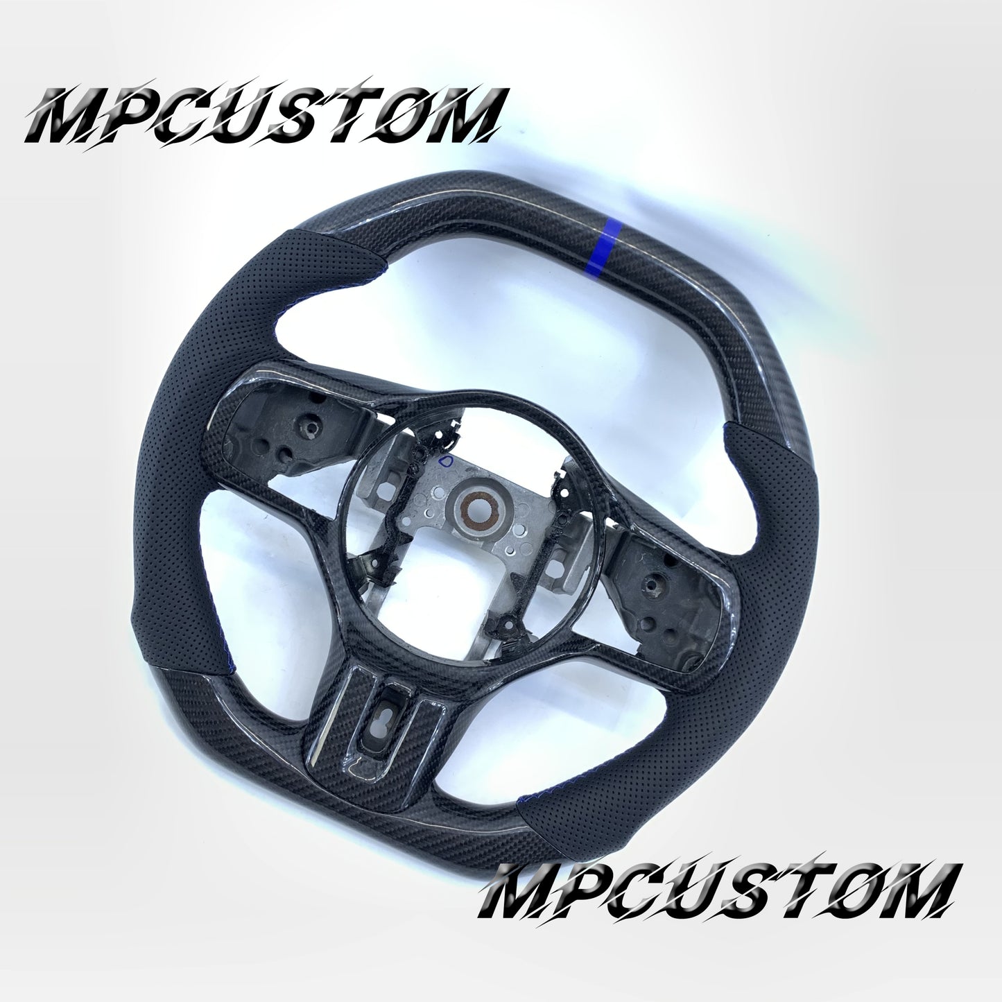 Mpcustom for Mitsubishi Lancer Evolution Evo X 2008-2015 carbon fiber steering wheel flat top