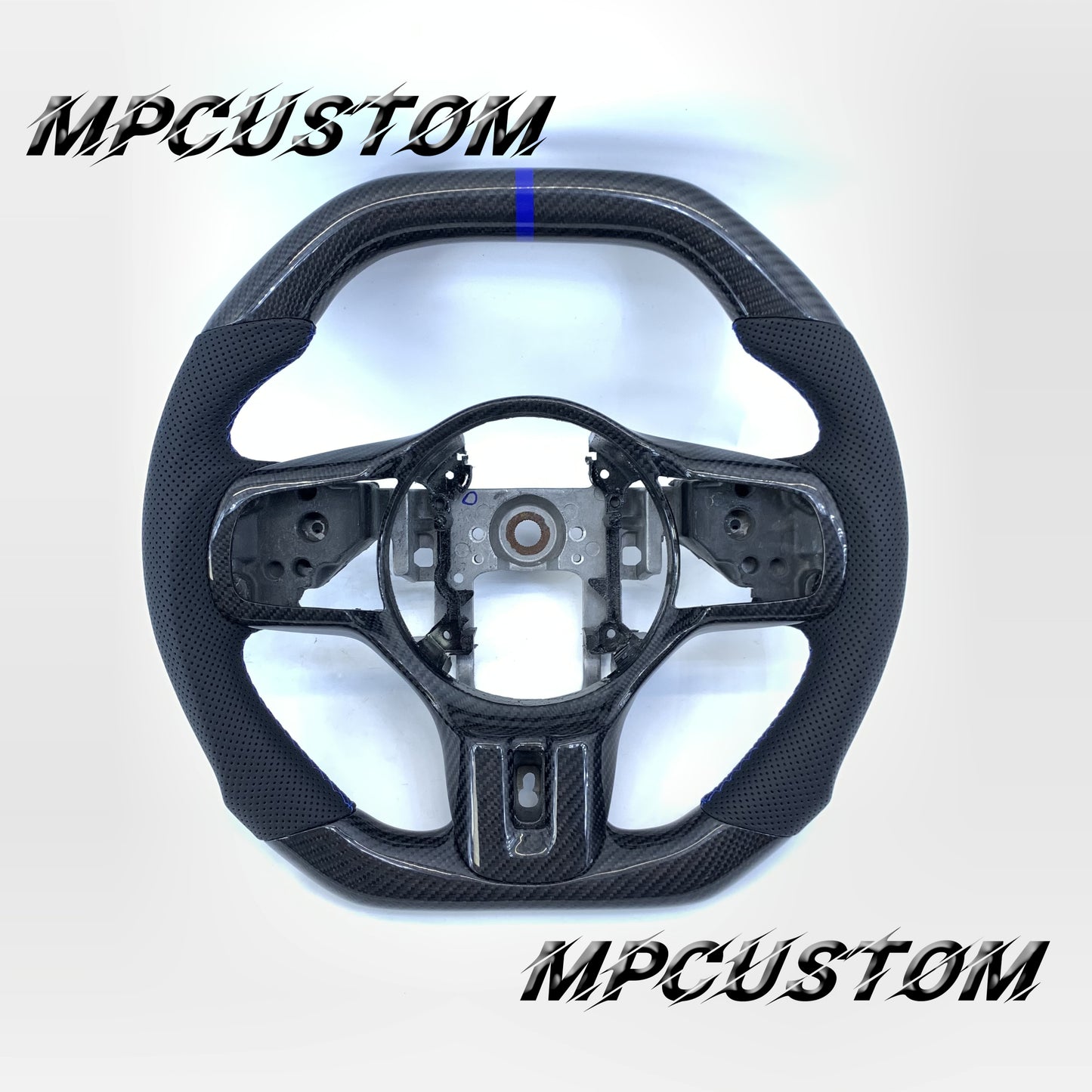Mpcustom for Mitsubishi Lancer Evolution Evo X 2008-2015 carbon fiber steering wheel flat bottom