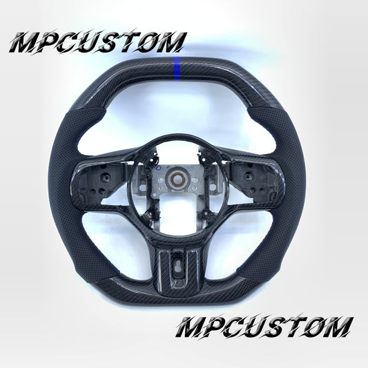 Mpcustom for Mitsubishi Lancer Evolution Evo X 2008-2015 carbon fiber steering wheel flat bottom