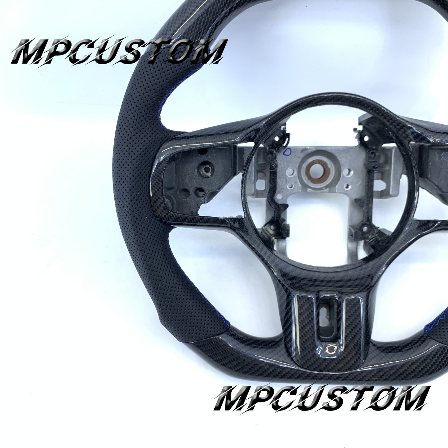 Mpcustom for Mitsubishi Lancer Evolution Evo X 2008-2015 carbon fiber steering wheel flat bottom