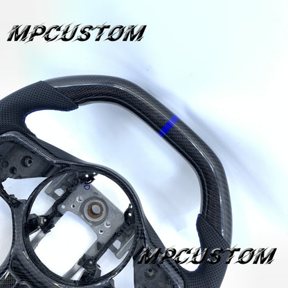 Mpcustom for Mitsubishi Lancer Evolution Evo X 2008-2015 carbon fiber steering wheel flat bottom