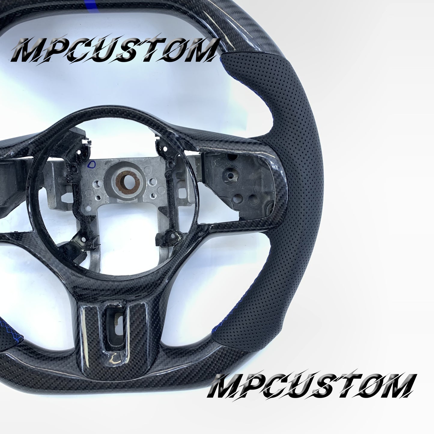 Mpcustom for Mitsubishi Lancer Evolution Evo X 2008-2015 carbon fiber steering wheel flat top