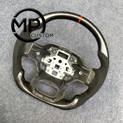 MPCUSTOM Fit For Ford mustang F150 2021 carbon fiber steering wheel black Alcantara red line