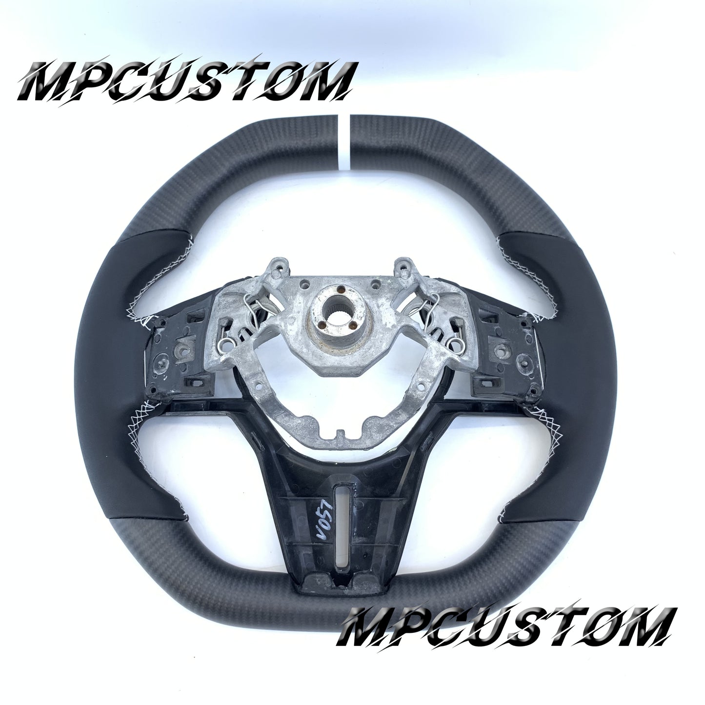 Mpcustom for Nissan GTR 2017+ carbon fiber steering wheel flat top