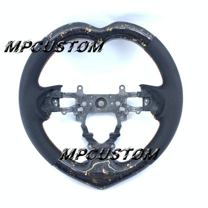 Mpcustom for Honda 9th Gen Civic 2012-2015 Forged carbon fiber steering wheel perforated leather