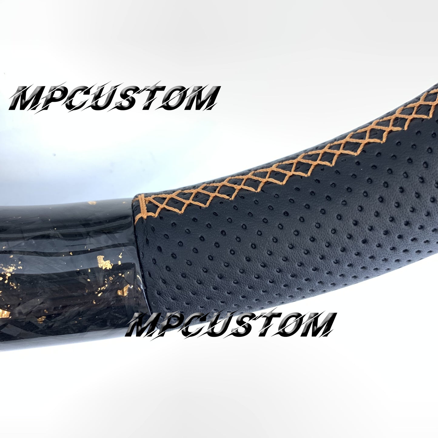 Mpcustom for Honda 9th Gen Civic 2012-2015 Forged carbon fiber steering wheel perforated leather