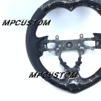 Mpcustom for Honda 9th Gen Civic 2012-2015 Forged carbon fiber steering wheel perforated leather