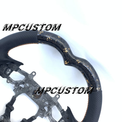 Mpcustom for Honda 9th Gen Civic 2012-2015 Forged carbon fiber steering wheel perforated leather