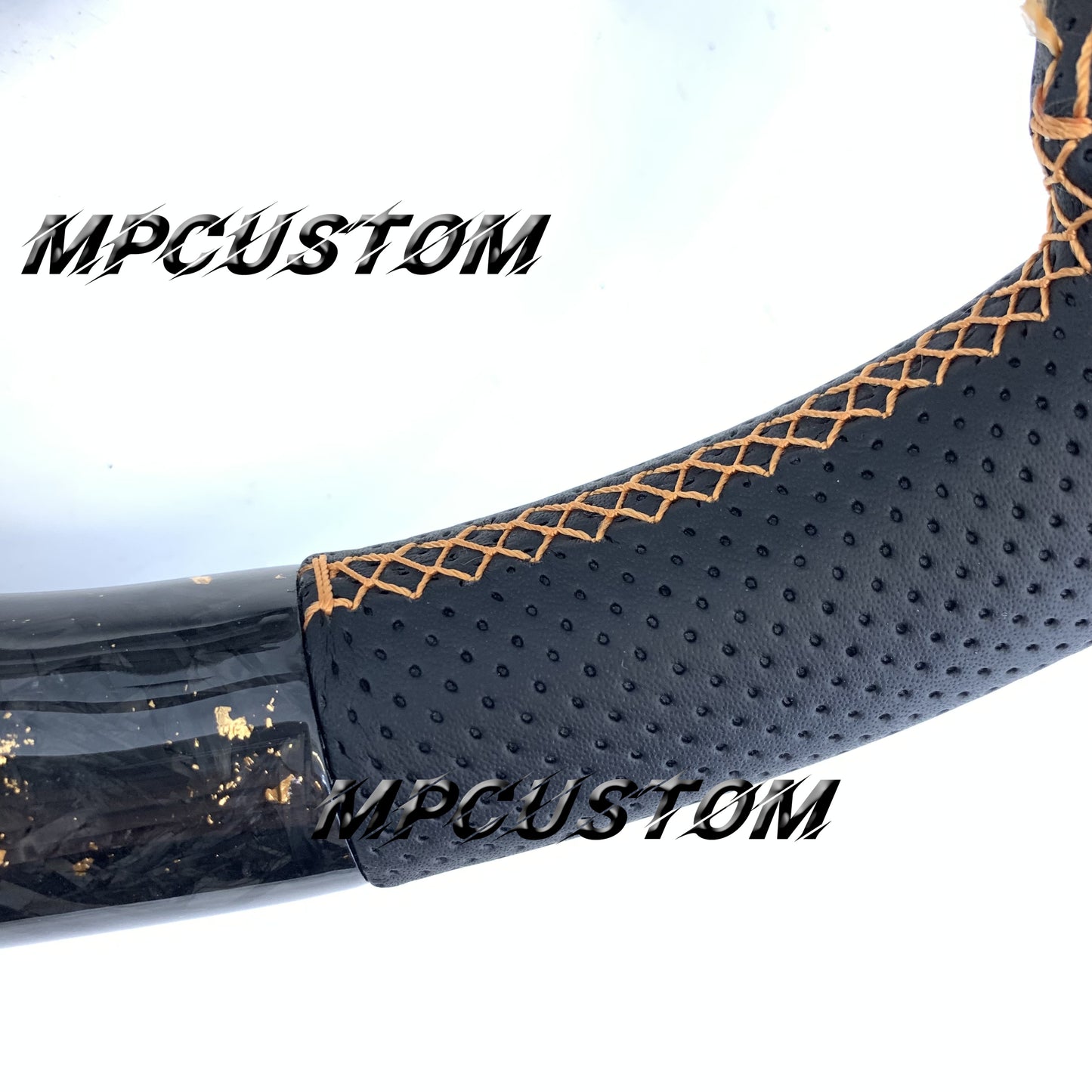 Mpcustom for Honda 9th Gen Civic 2012-2015 Forged carbon fiber steering wheel perforated leather