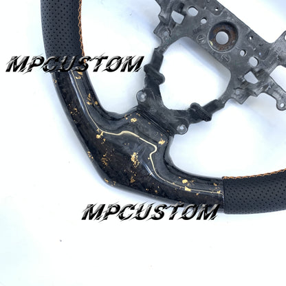 Mpcustom for Honda 9th Gen Civic 2012-2015 Forged carbon fiber steering wheel perforated leather