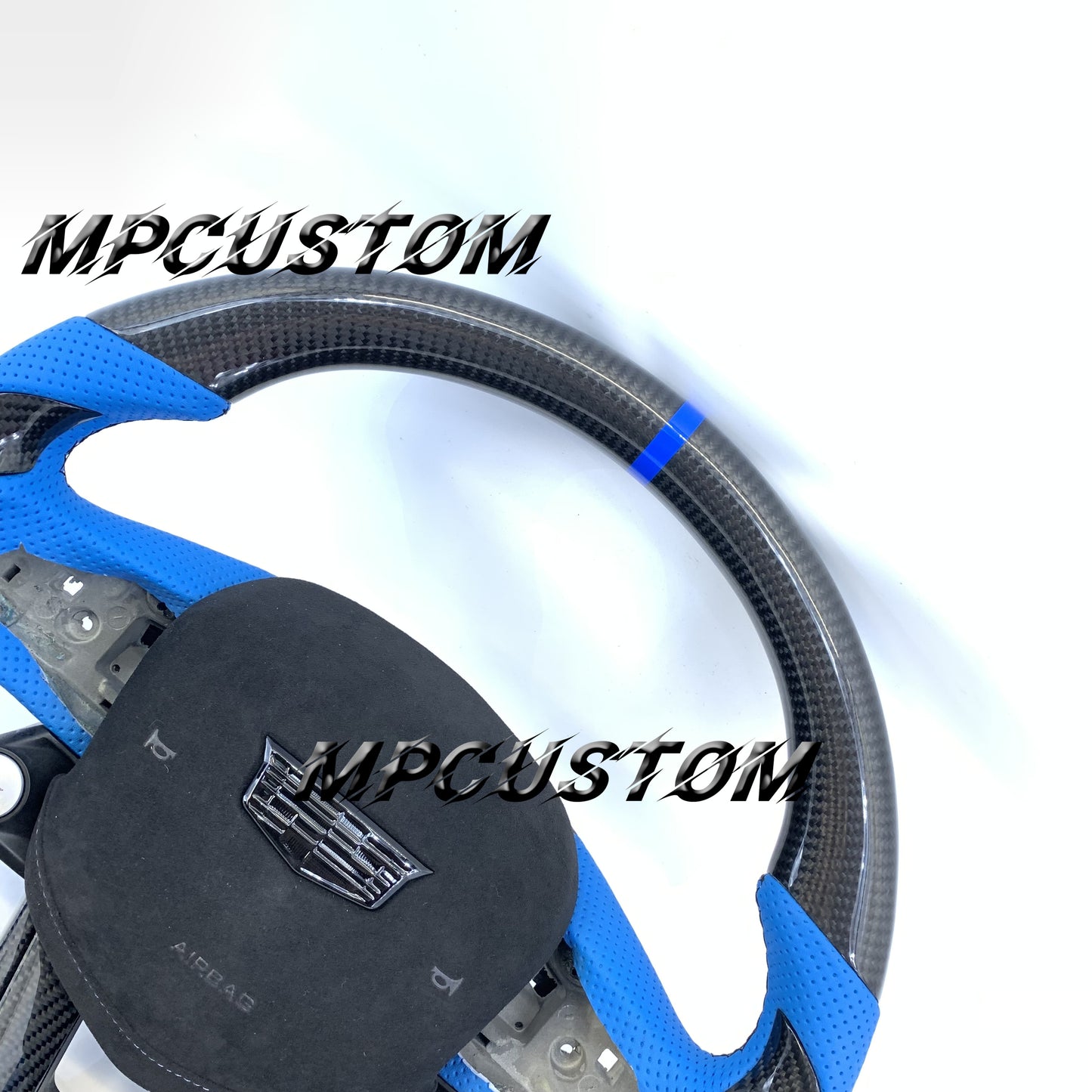 Mpcustom for Cadillac CT5 2023 carbon fiber steering wheel perforated leather