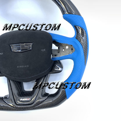Mpcustom for Cadillac CT5 2023 carbon fiber steering wheel perforated leather
