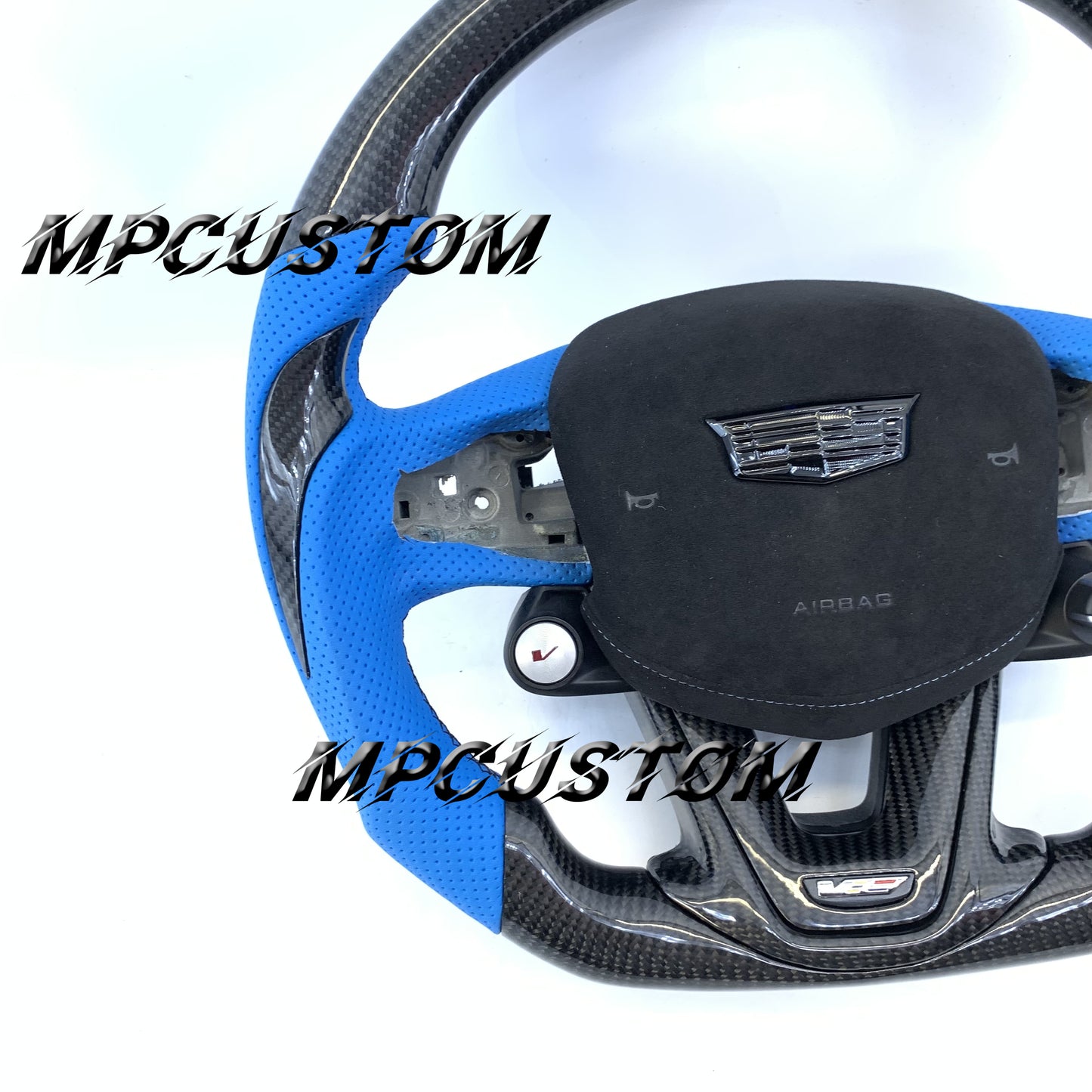 Mpcustom for Cadillac CT5 2023 carbon fiber steering wheel perforated leather