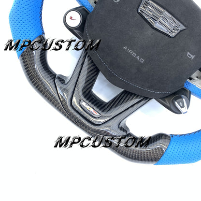 Mpcustom for Cadillac CT5 2023 carbon fiber steering wheel perforated leather
