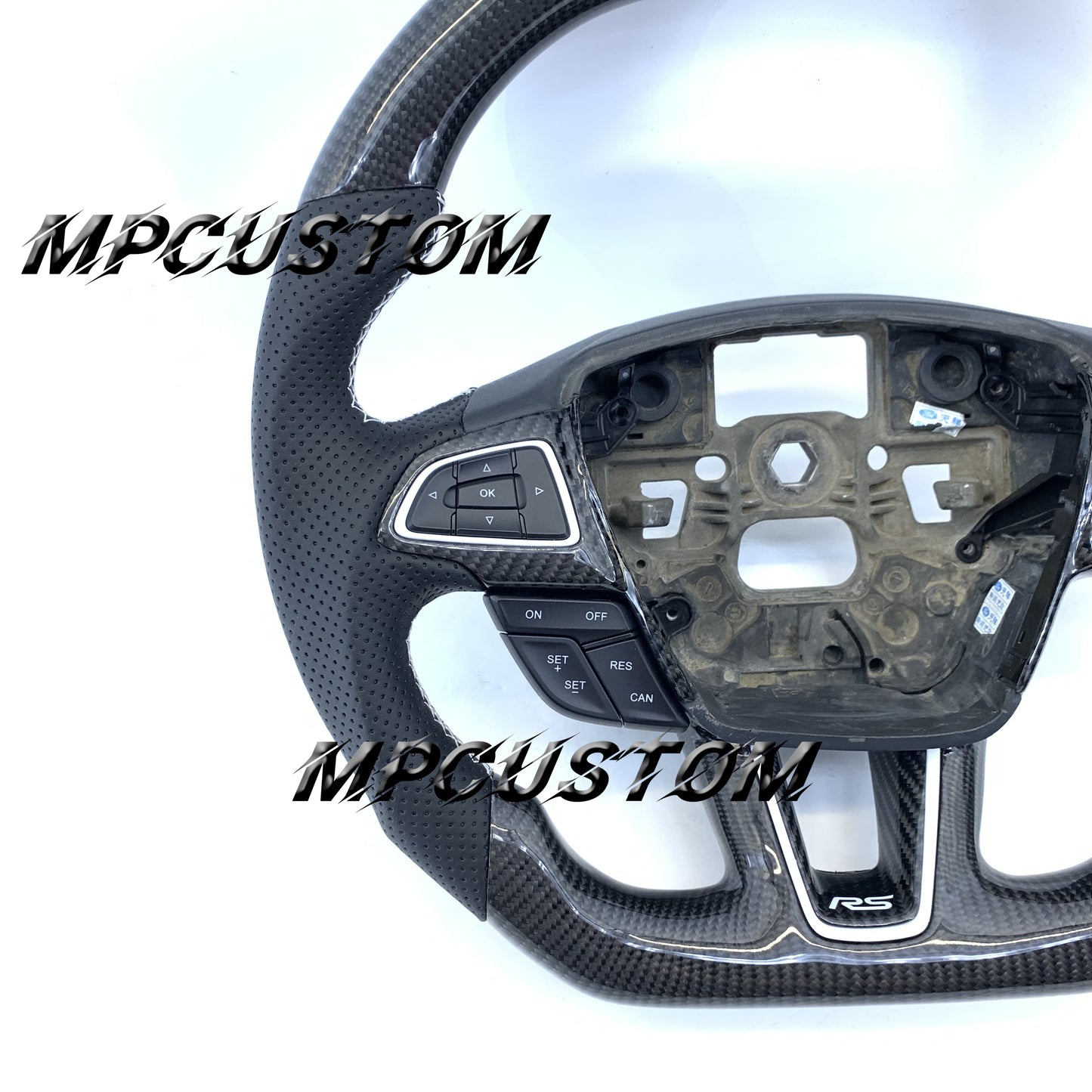 Mpcustom For Ford focus mk3 2015-2018 carbon fiber steering wheel flat top