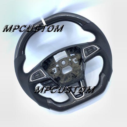 Mpcustom For Ford focus mk3 2015-2018 carbon fiber steering wheel flat top