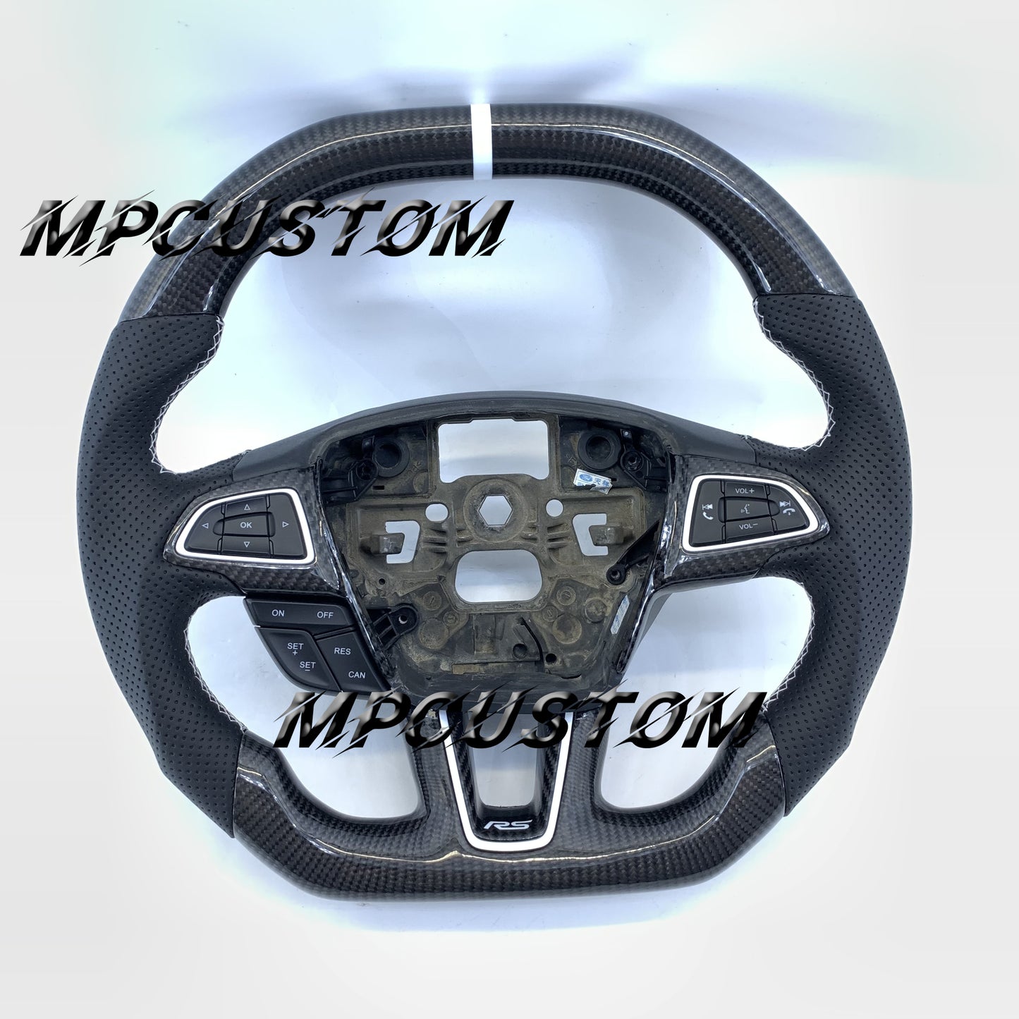 Mpcustom For Ford focus mk3 2015-2018 carbon fiber steering wheel flat top
